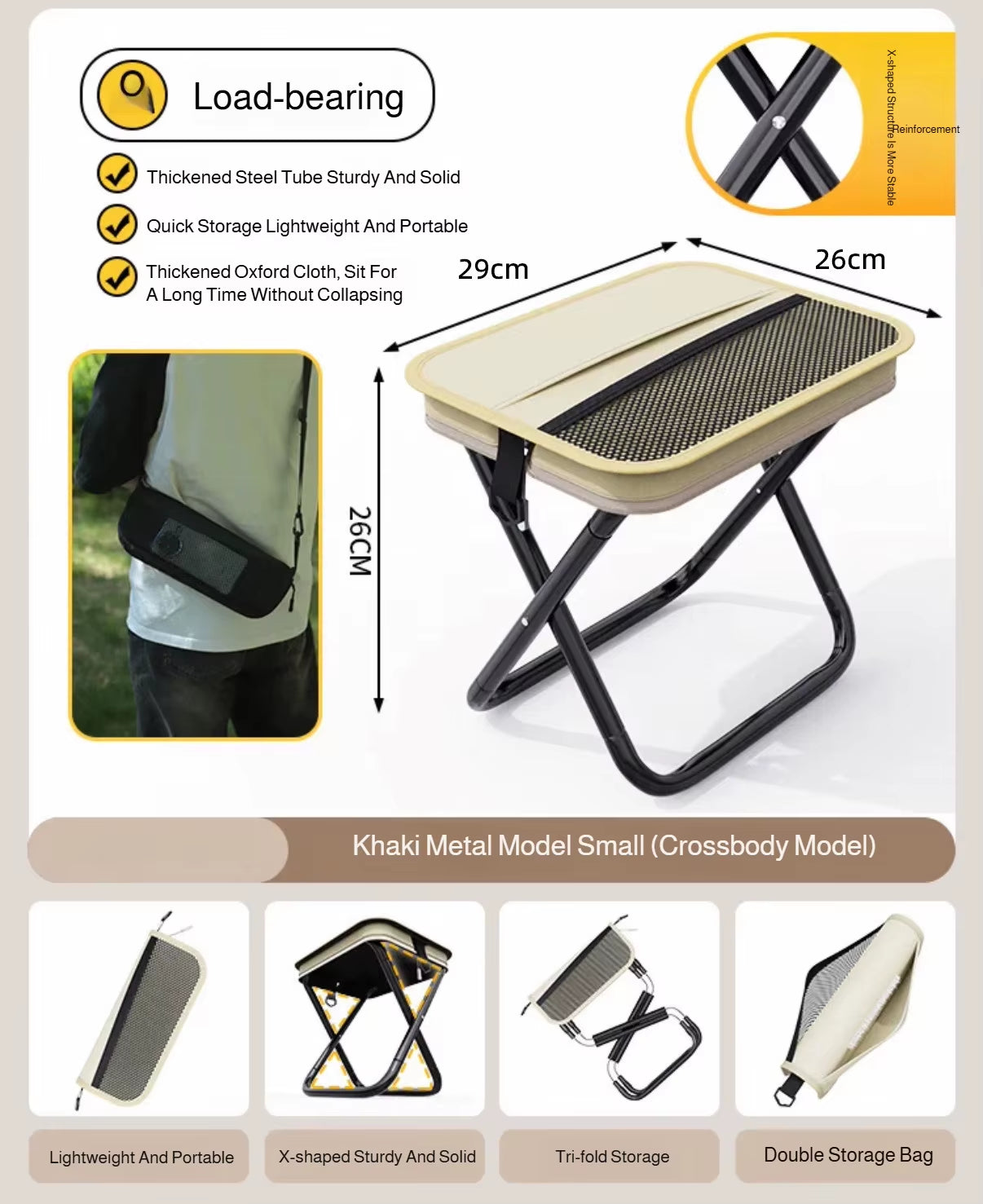 Portable Foldable Fish Stool with Carry Bag - Lightweight Mini Chair for Outdoor Travel and Picnics