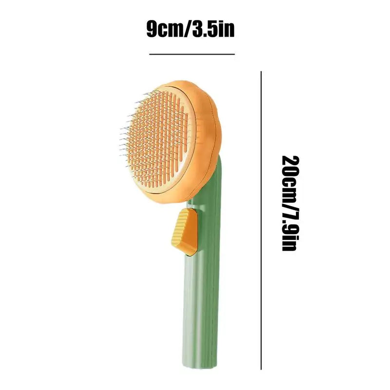 Revolutionary Pumpkin-Shaped Self-Cleaning Grooming Brush for Cats and Dogs - Effortless Shedding, Detangling, and Soothing Massage for Your Beloved Pets