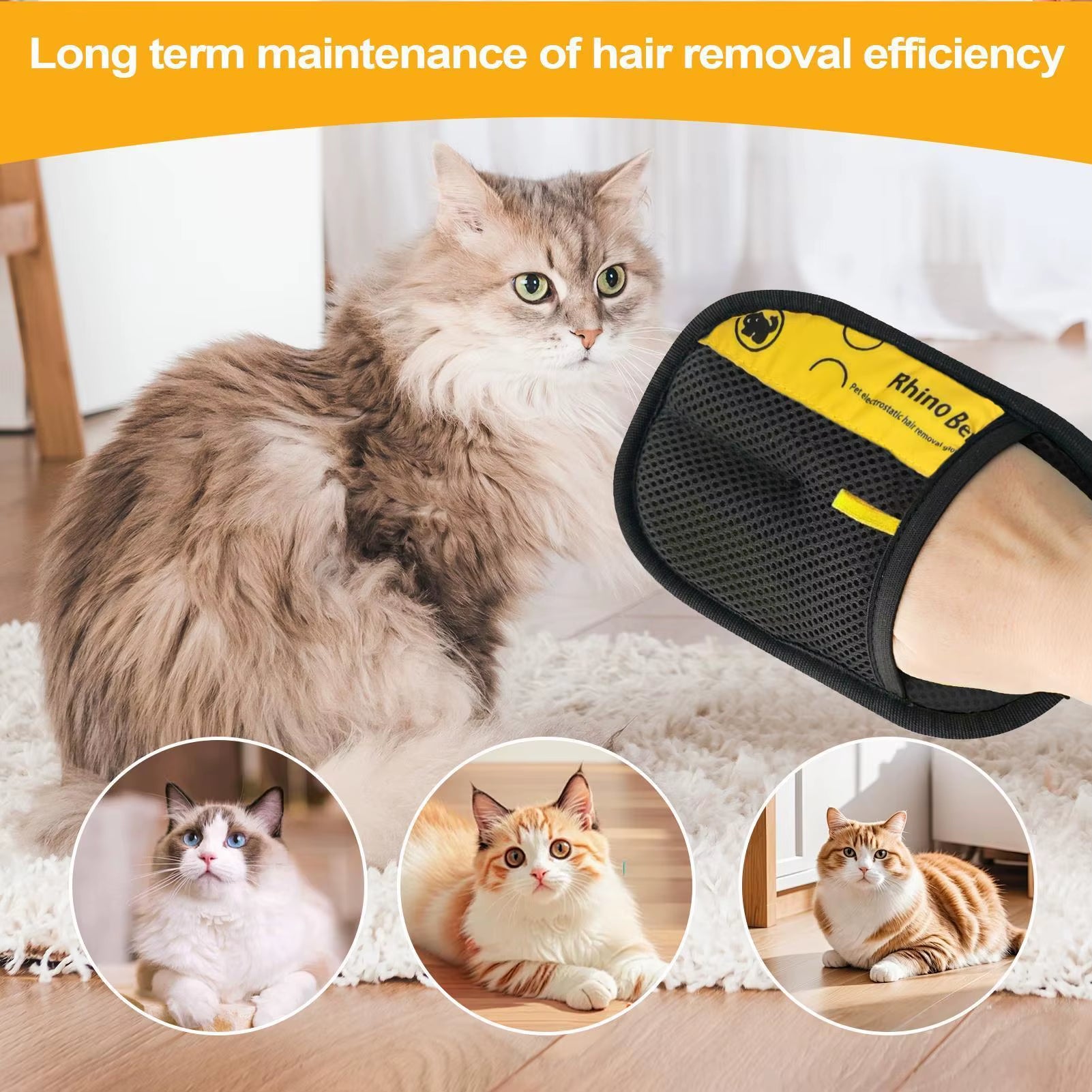 2-Pack Cat Grooming Gloves with Electrostatic Pet Hair Removal Brush for Effective Cleaning of Sofas, Carpets, and Clothing - Double-Sided Pet Hair Remover