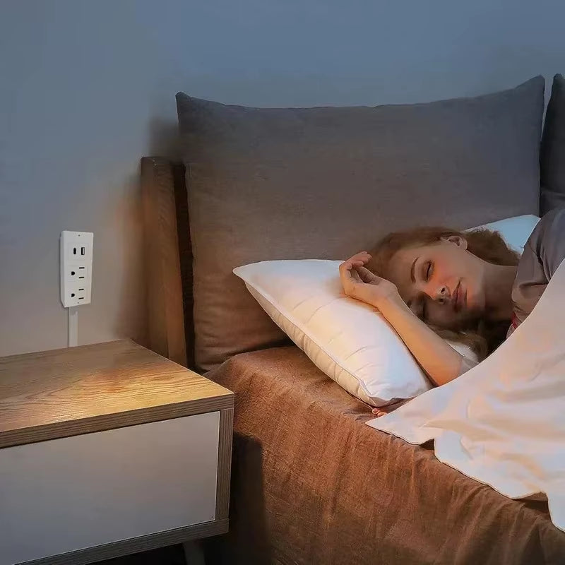 Rotatable Electrical Wall Plug Extender with Adjustable Length Multi-Outlet Power Socket Adapter for Space Optimization