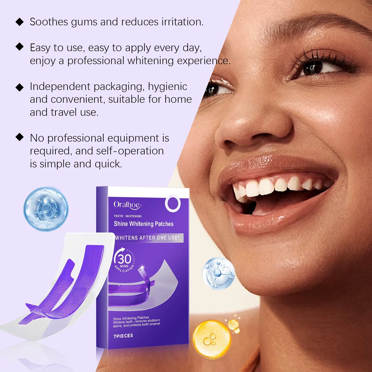 Transform Your Smile with Professional Purple Teeth Whitening Strips - Effective Plaque Removal and Sensitivity Reduction