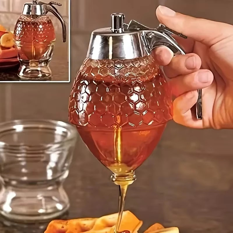 Honey Dispenser with Stand - Multifunctional Kitchen Gadget for Syrups and Sauces