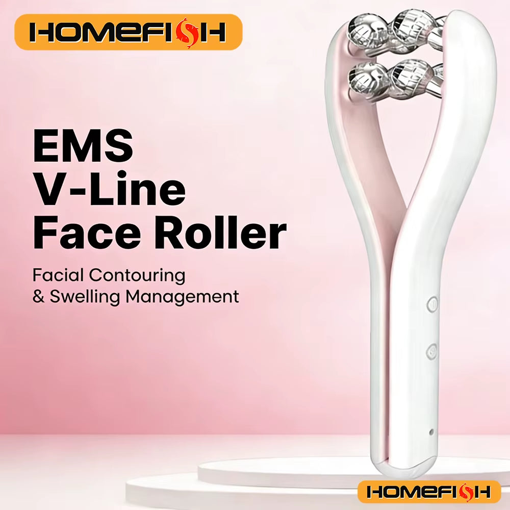 Y-Shaped Face Lifting Roller and Facial Massager for Chin Enhancement - Home Use Beauty Instrument and Skin Care Tool
