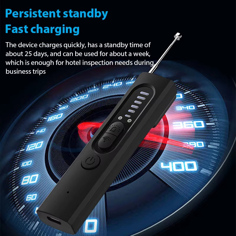 X13 Professional Anti-Spy Hidden Camera and GPS Tracker Detector - RF Wireless Signal Scanner for Hotel, Office, and Travel Use