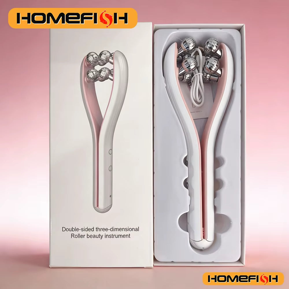 Y-Shaped Face Lifting Roller and Facial Massager for Chin Enhancement - Home Use Beauty Instrument and Skin Care Tool
