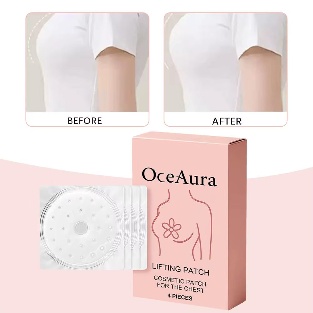 4-Piece Breast Enhancement Patches for Moisturizing and Firming Care