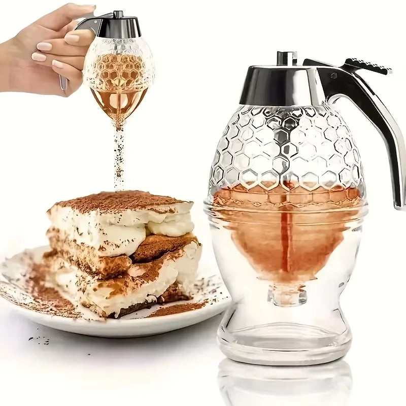Honey Dispenser with Stand - Multifunctional Kitchen Gadget for Syrups and Sauces