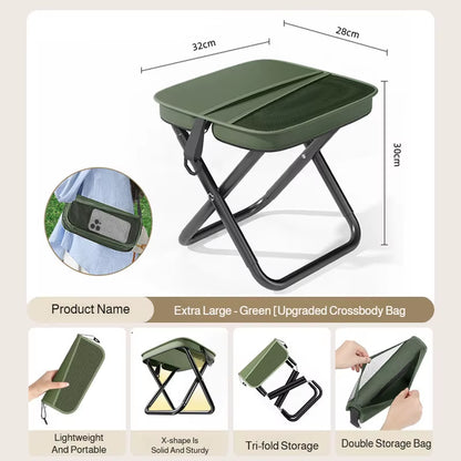 Portable Foldable Fish Stool with Carry Bag - Lightweight Mini Chair for Outdoor Travel and Picnics