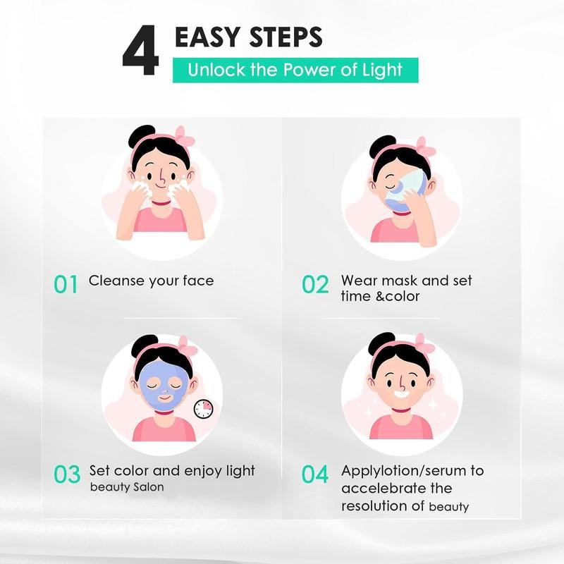 7 Color LED Beauty Mask, Facial Mask, LED Face Mask Comfort Skin Care Mask, Skincare Face Tool, Ideal Gift for Women, Birthday Gifts