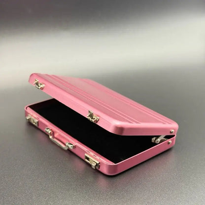 Mini Pink Briefcase - Pocket Suitcase Wallet for Cards (+ 1 Bonus Excuse Card Included)