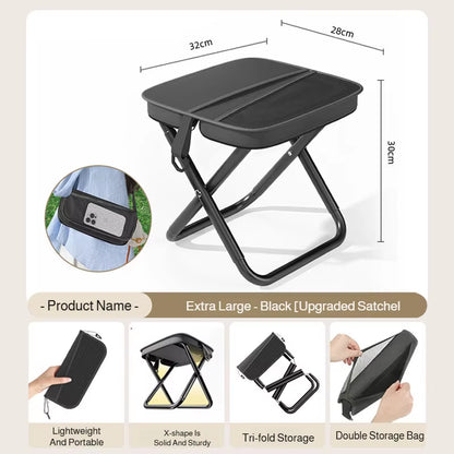 Portable Foldable Fish Stool with Carry Bag - Lightweight Mini Chair for Outdoor Travel and Picnics