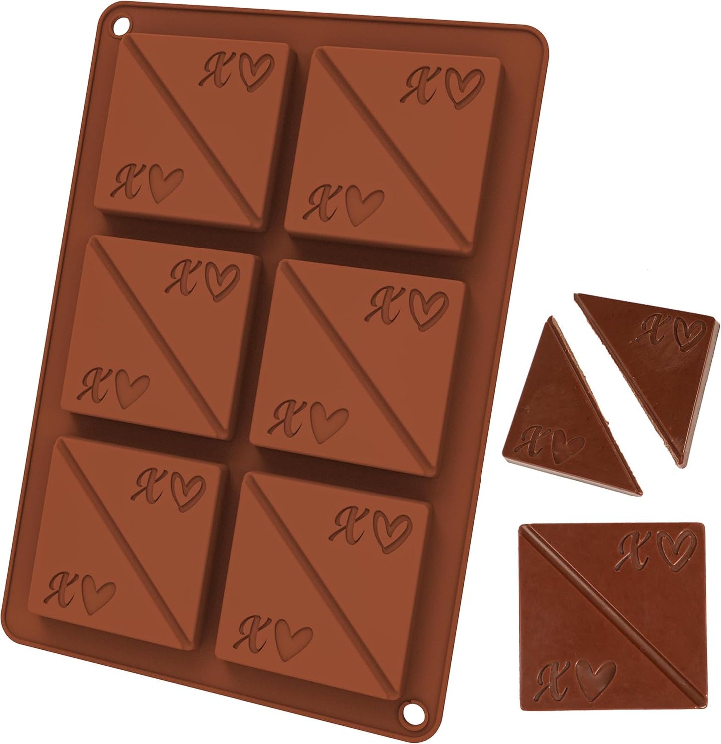 Create Romantic Moments with Our 6-Cavity Square Chocolate Silicone Mold - Perfect for DIY Couple Chocolates, Love Shared Candy Cubes, and Memorable Gifts for Birthdays & Valentine's Day