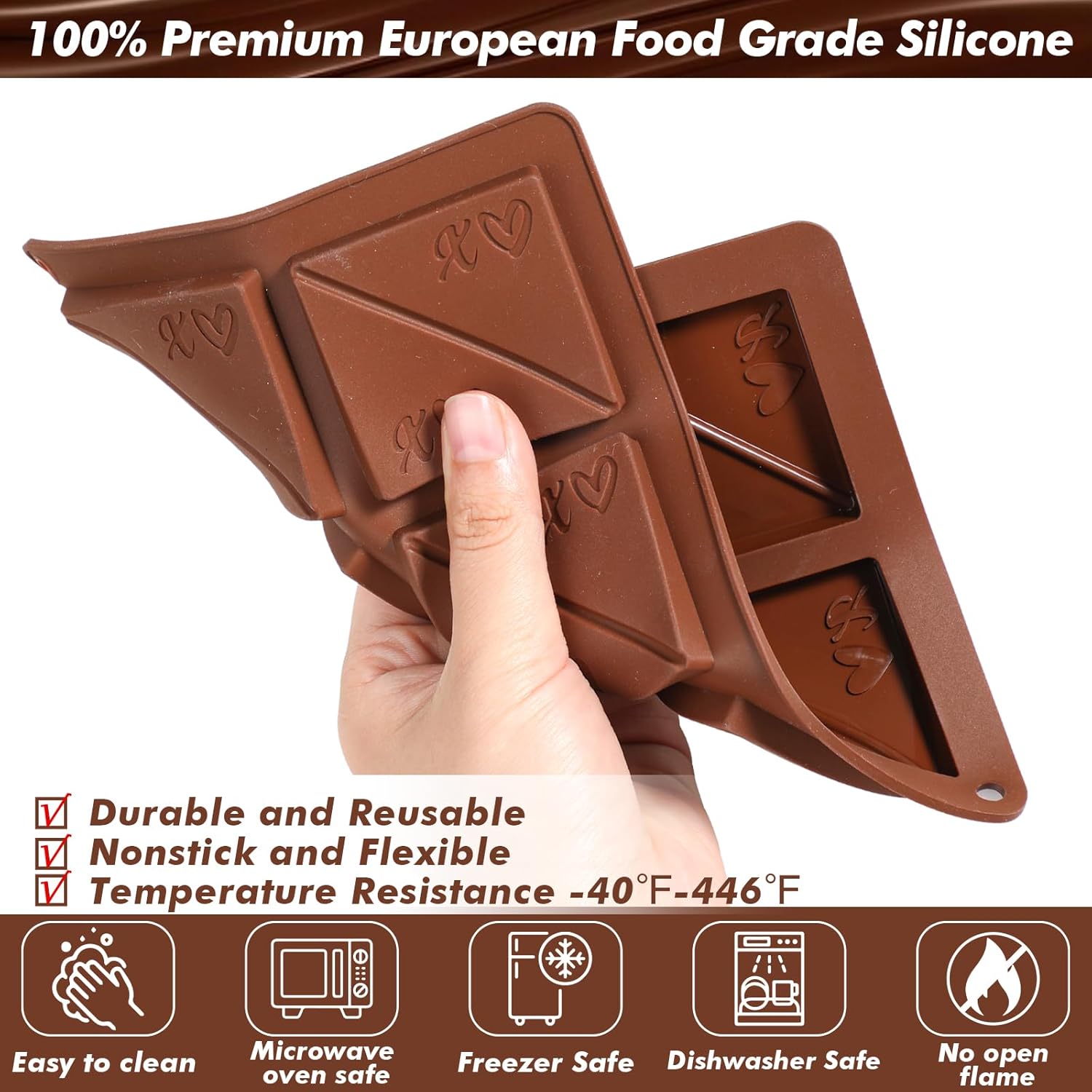 Create Romantic Moments with Our 6-Cavity Square Chocolate Silicone Mold - Perfect for DIY Couple Chocolates, Love Shared Candy Cubes, and Memorable Gifts for Birthdays & Valentine's Day