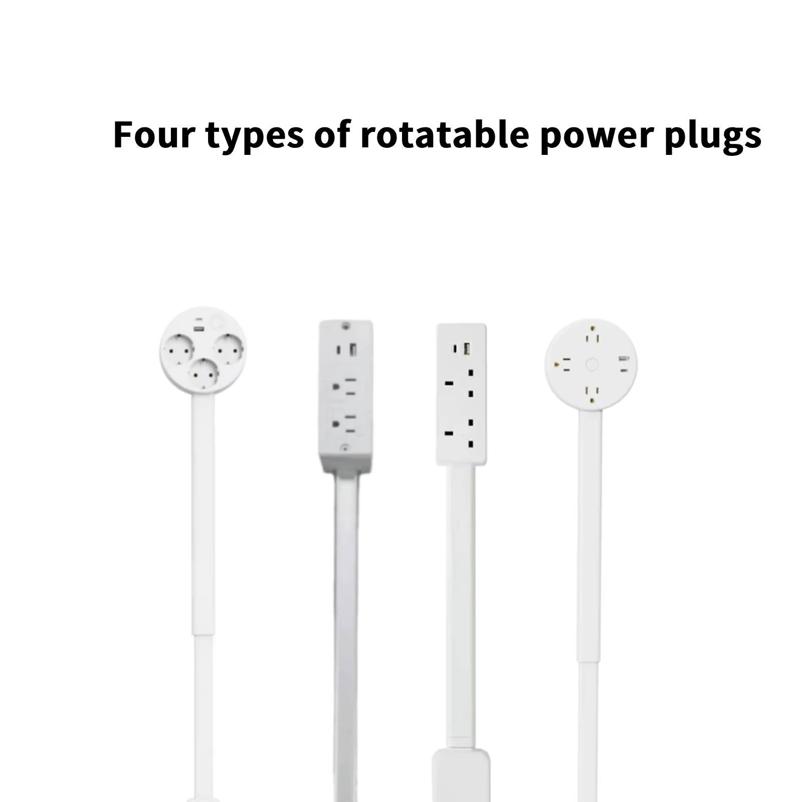 Rotatable Electrical Wall Plug Extender with Adjustable Length Multi-Outlet Power Socket Adapter for Space Optimization