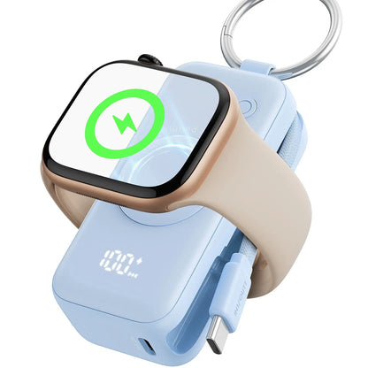 INIU P81 Snapgo Mini 5000mAh Power Bank with Keychain - Perfect Fast Charging Solution for Apple Watch, iPhone, and AirPods - Ideal Valentine's Day Gift for Her
