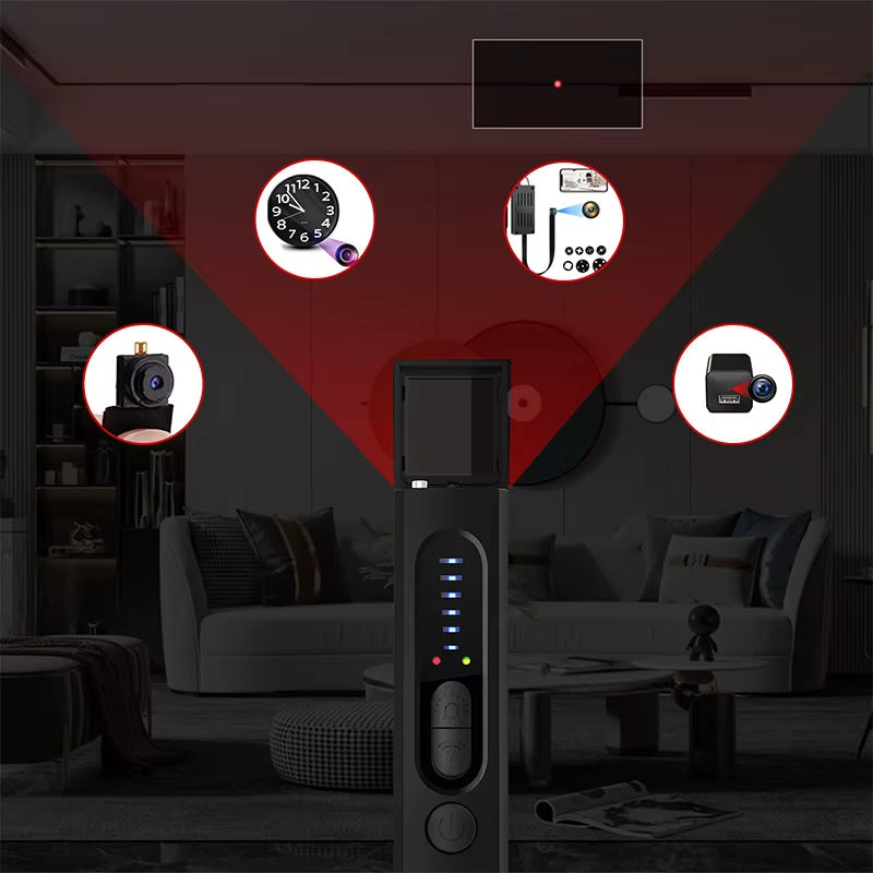 X13 Professional Anti-Spy Hidden Camera and GPS Tracker Detector - RF Wireless Signal Scanner for Hotel, Office, and Travel Use