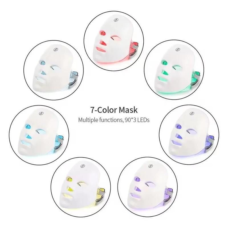 7 Color LED Beauty Mask, Facial Mask, LED Face Mask Comfort Skin Care Mask, Skincare Face Tool, Ideal Gift for Women, Birthday Gifts