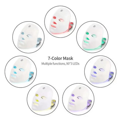 7 Color LED Beauty Mask, Facial Mask, LED Face Mask Comfort Skin Care Mask, Skincare Face Tool, Ideal Gift for Women, Birthday Gifts