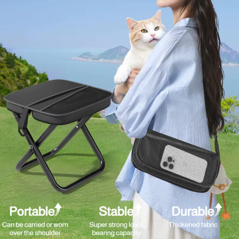 Portable Foldable Fish Stool with Carry Bag - Lightweight Mini Chair for Outdoor Travel and Picnics