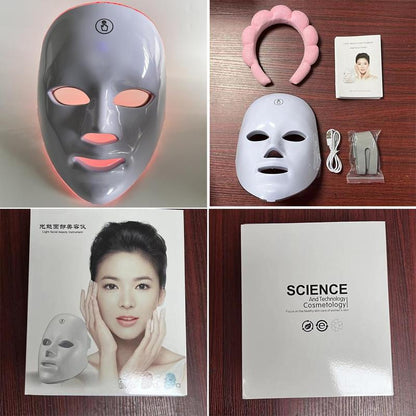 7 Color LED Beauty Mask, Facial Mask, LED Face Mask Comfort Skin Care Mask, Skincare Face Tool, Ideal Gift for Women, Birthday Gifts