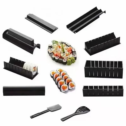 Create Stunning Sushi at Home with the Japanese Sushi Maker Set - 3-Piece Kit Featuring Shape Molds and Essential Kitchen Accessories
