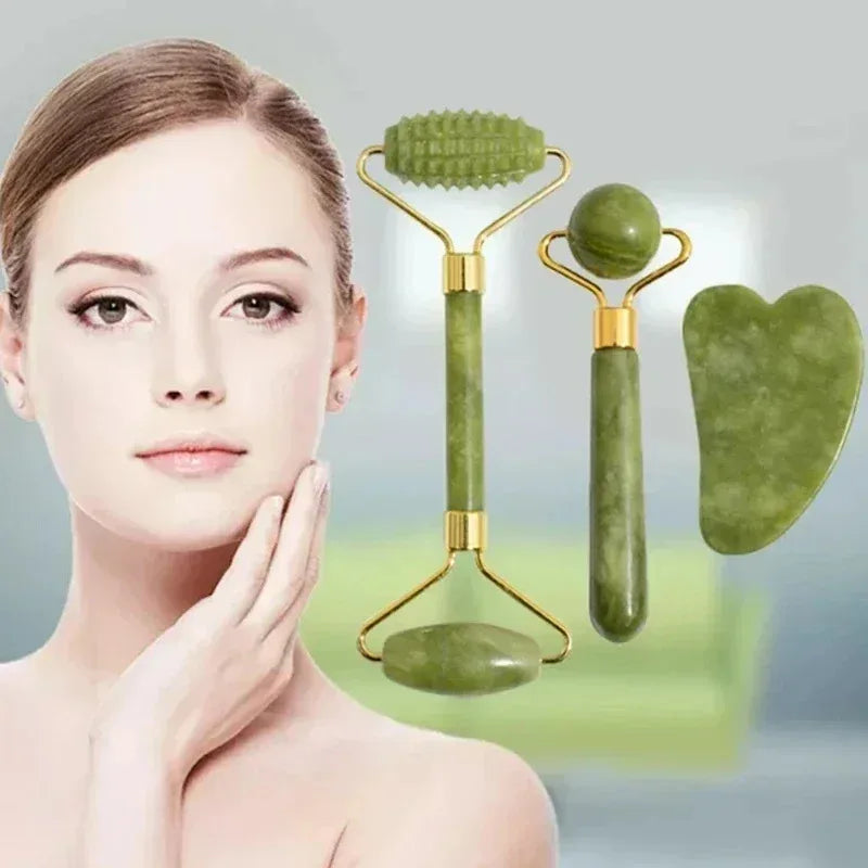 Revitalize Your Skin with Our Luxurious Natural Jade Roller and Gua Sha Set – The Ultimate Facial and Body Massage Tools for Lifting and Relaxation