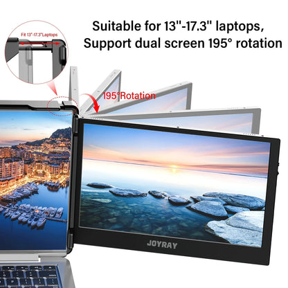 Elevate Your Productivity with the JOYRAY 11.6-Inch Triple-Screen Portable Monitor – Stunning 1920x1080 Full HD Display for On-the-Go Professionals