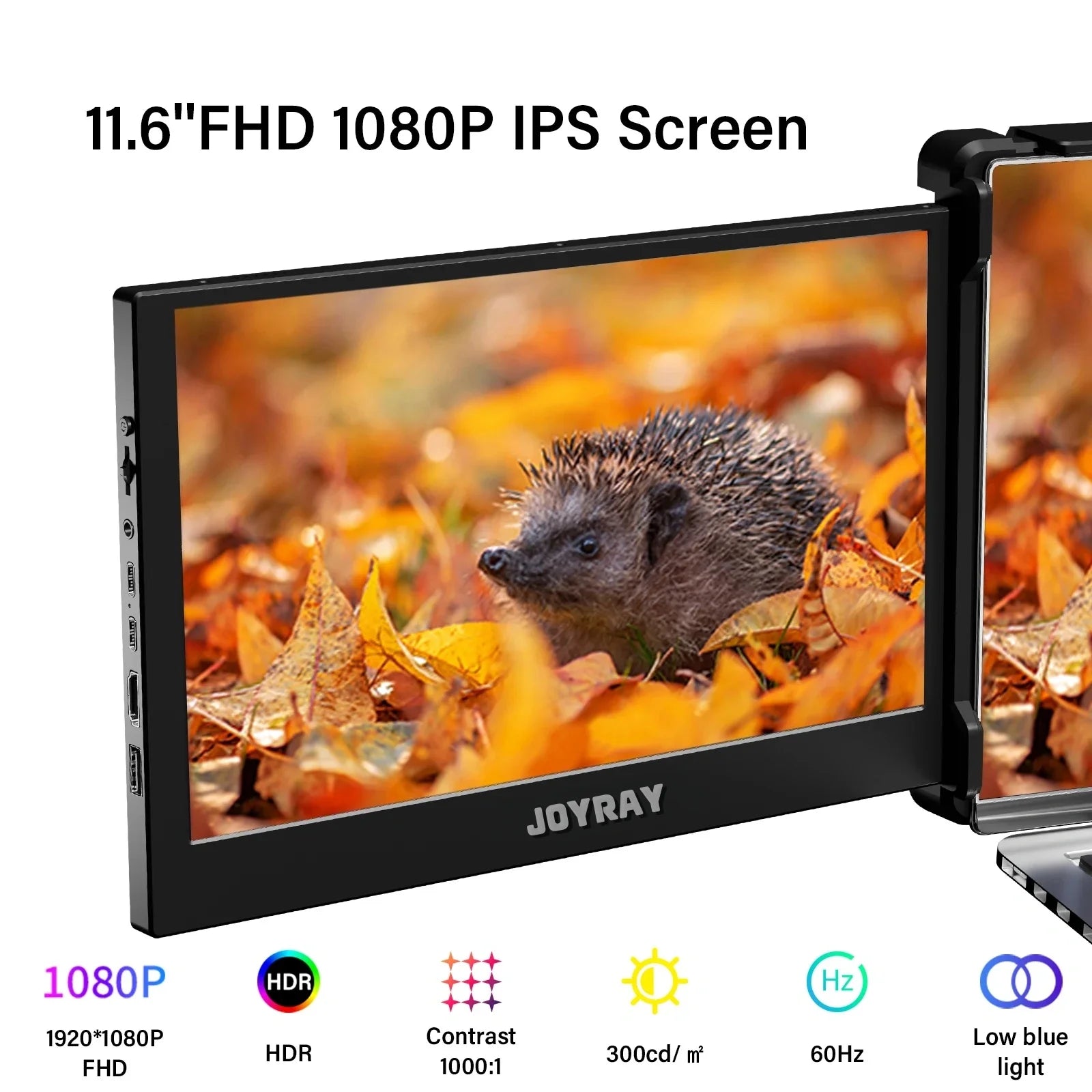 Elevate Your Productivity with the JOYRAY 11.6-Inch Triple-Screen Portable Monitor – Stunning 1920x1080 Full HD Display for On-the-Go Professionals
