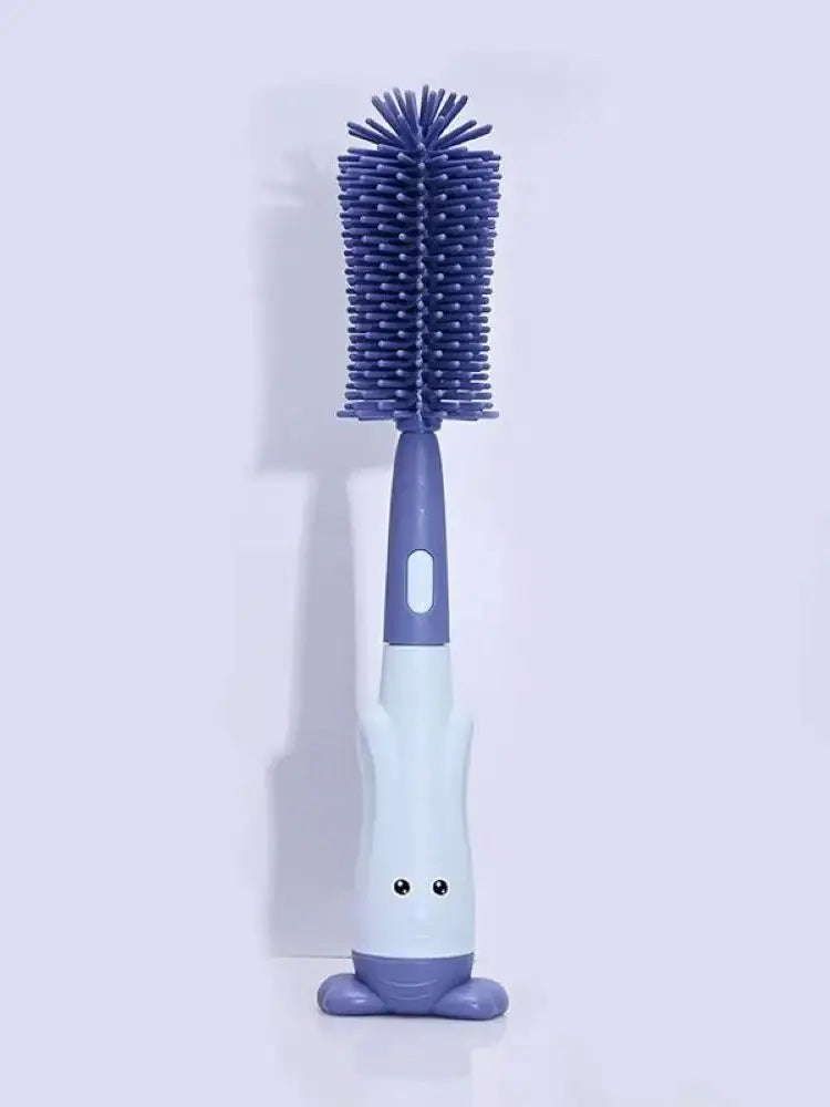 Effortless Cleaning with the 3-in-1 Multifunctional Silicone Baby Bottle and Cup Brush Set - Includes Nipple and Straw Tools