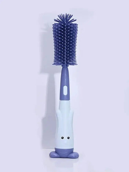 Effortless Cleaning with the 3-in-1 Multifunctional Silicone Baby Bottle and Cup Brush Set - Includes Nipple and Straw Tools
