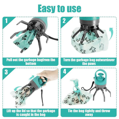 Effortless Outdoor Cleanup: Portable No-Touch Dog Pooper Scooper with Built-In Waste Bags