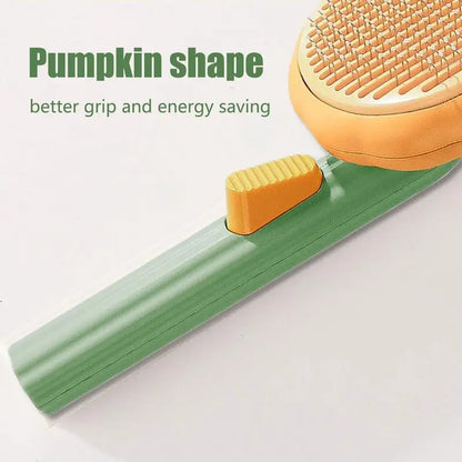 Revolutionary Pumpkin-Shaped Self-Cleaning Grooming Brush for Cats and Dogs - Effortless Shedding, Detangling, and Soothing Massage for Your Beloved Pets