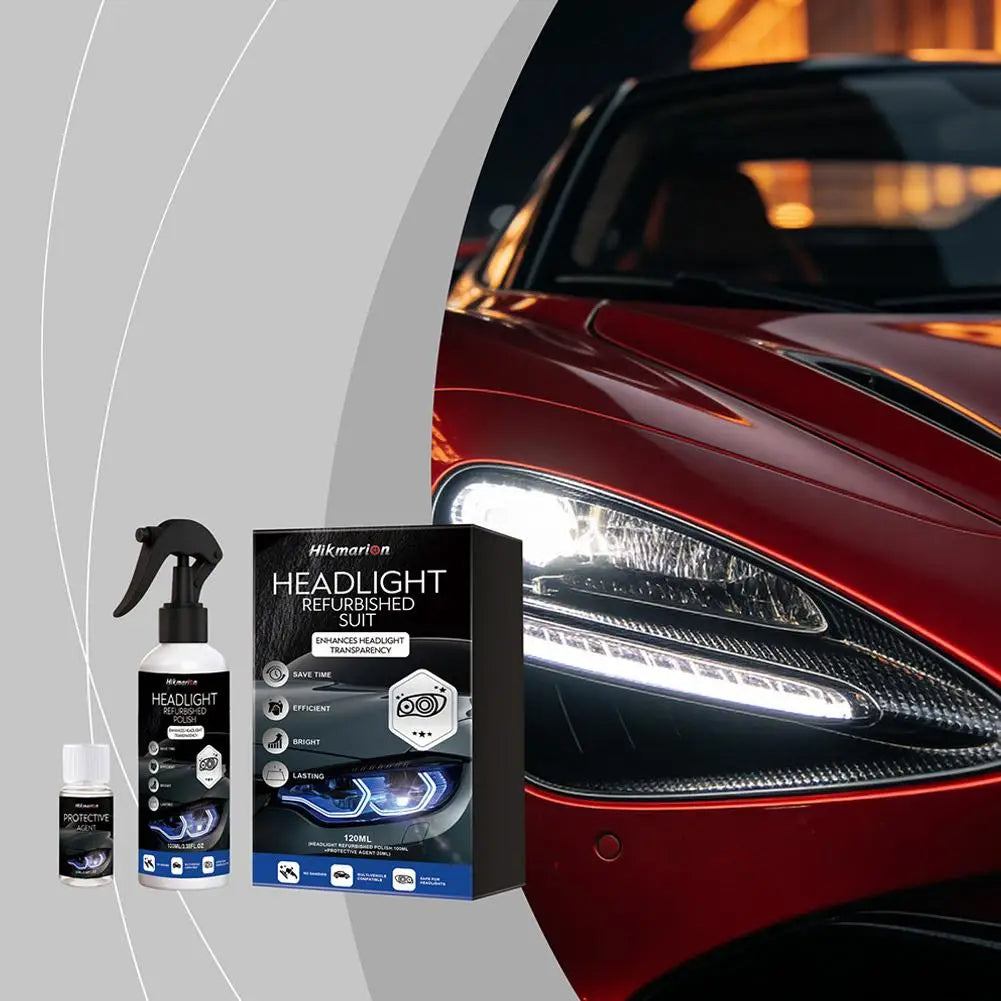 Professional Car Headlight Restoration Kit Headlamp Polishing Tool Set Remove Yellowing Oxidation Scratch Repair Liquid Cleaning