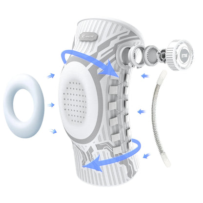 Smart Knob Compression Knee Brace with Patella Gel Pad and Lateral Stabilizer for Exercise (Single) - Model Kmh752