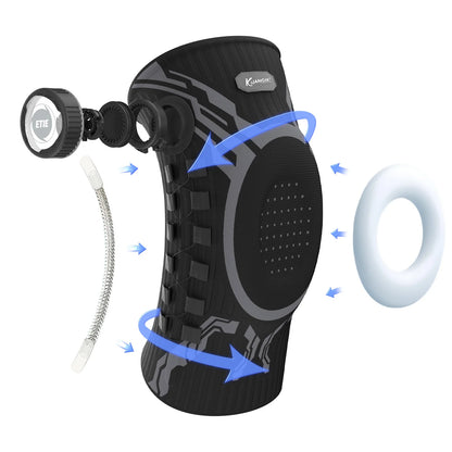 Smart Knob Compression Knee Brace with Patella Gel Pad and Lateral Stabilizer for Exercise (Single) - Model Kmh752