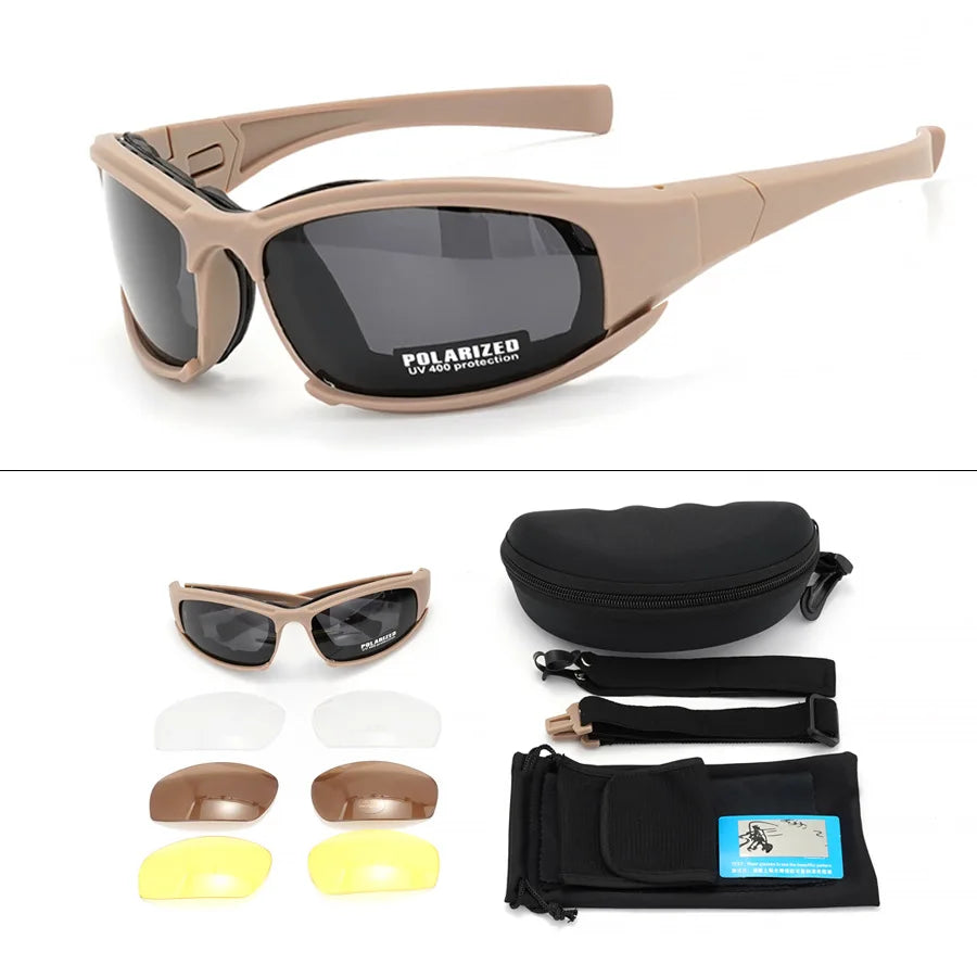 Elevate Your Outdoor Experience with the 2025 Polarized Tactical Goggles - Four Interchangeable Lenses for Ultimate Windproof and Dustproof Protection!