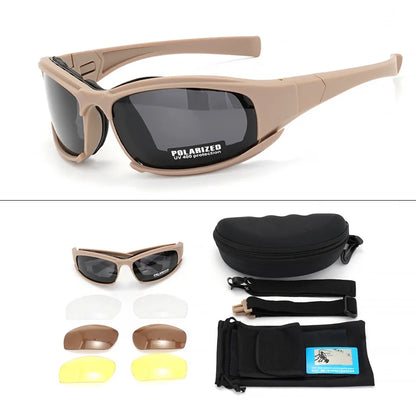 Elevate Your Outdoor Experience with the 2025 Polarized Tactical Goggles - Four Interchangeable Lenses for Ultimate Windproof and Dustproof Protection!