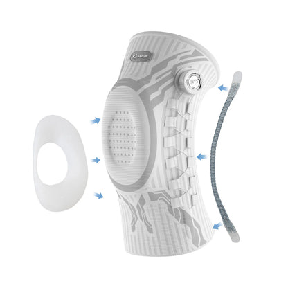 Smart Knob Compression Knee Brace with Patella Gel Pad and Lateral Stabilizer for Exercise (Single) - Model Kmh752