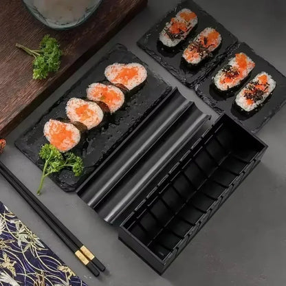 Create Stunning Sushi at Home with the Japanese Sushi Maker Set - 3-Piece Kit Featuring Shape Molds and Essential Kitchen Accessories