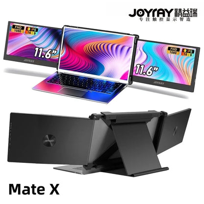 Elevate Your Productivity with the JOYRAY 11.6-Inch Triple-Screen Portable Monitor – Stunning 1920x1080 Full HD Display for On-the-Go Professionals