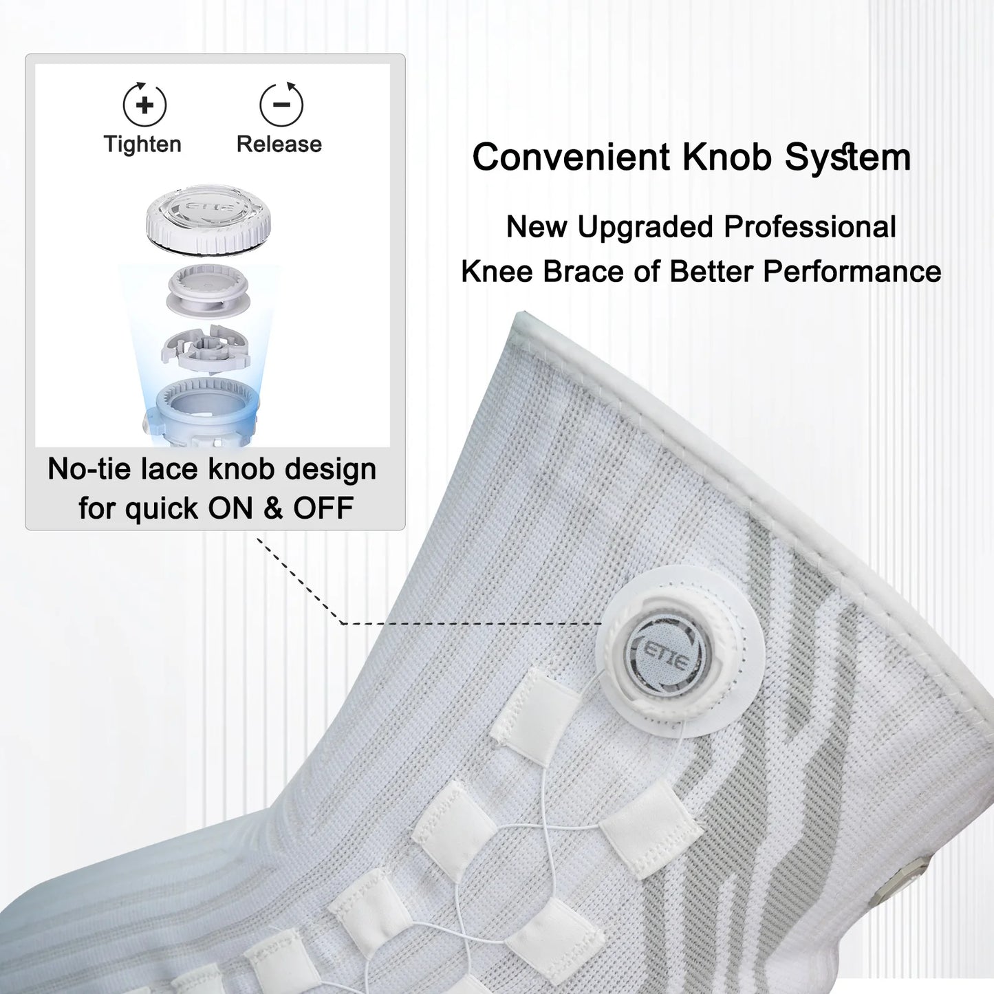 Smart Knob Compression Knee Brace with Patella Gel Pad and Lateral Stabilizer for Exercise (Single) - Model Kmh752