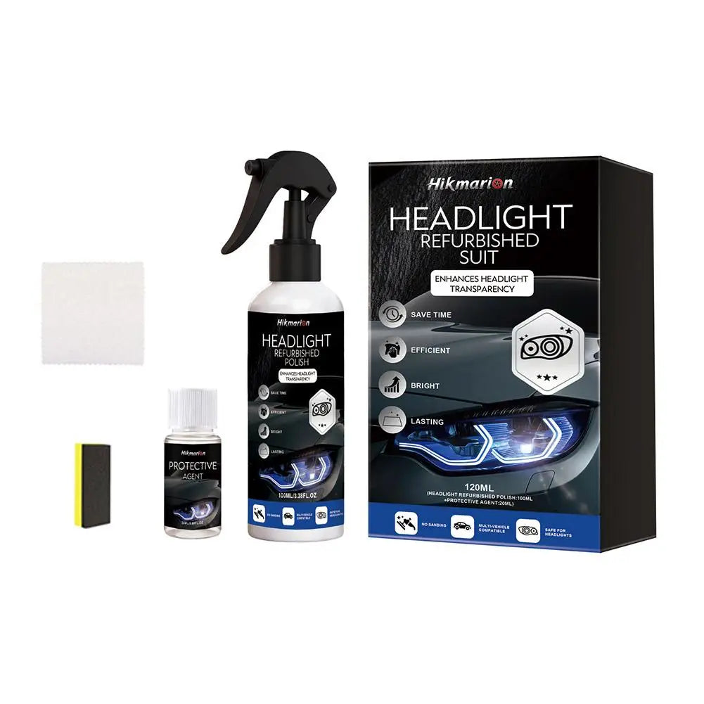 Professional Car Headlight Restoration Kit Headlamp Polishing Tool Set Remove Yellowing Oxidation Scratch Repair Liquid Cleaning