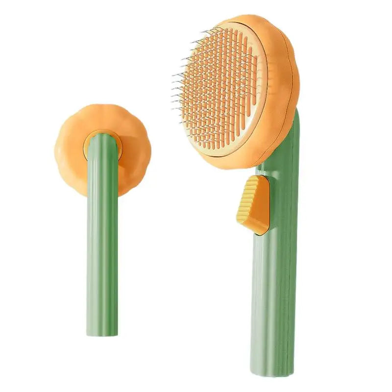 Revolutionary Pumpkin-Shaped Self-Cleaning Grooming Brush for Cats and Dogs - Effortless Shedding, Detangling, and Soothing Massage for Your Beloved Pets