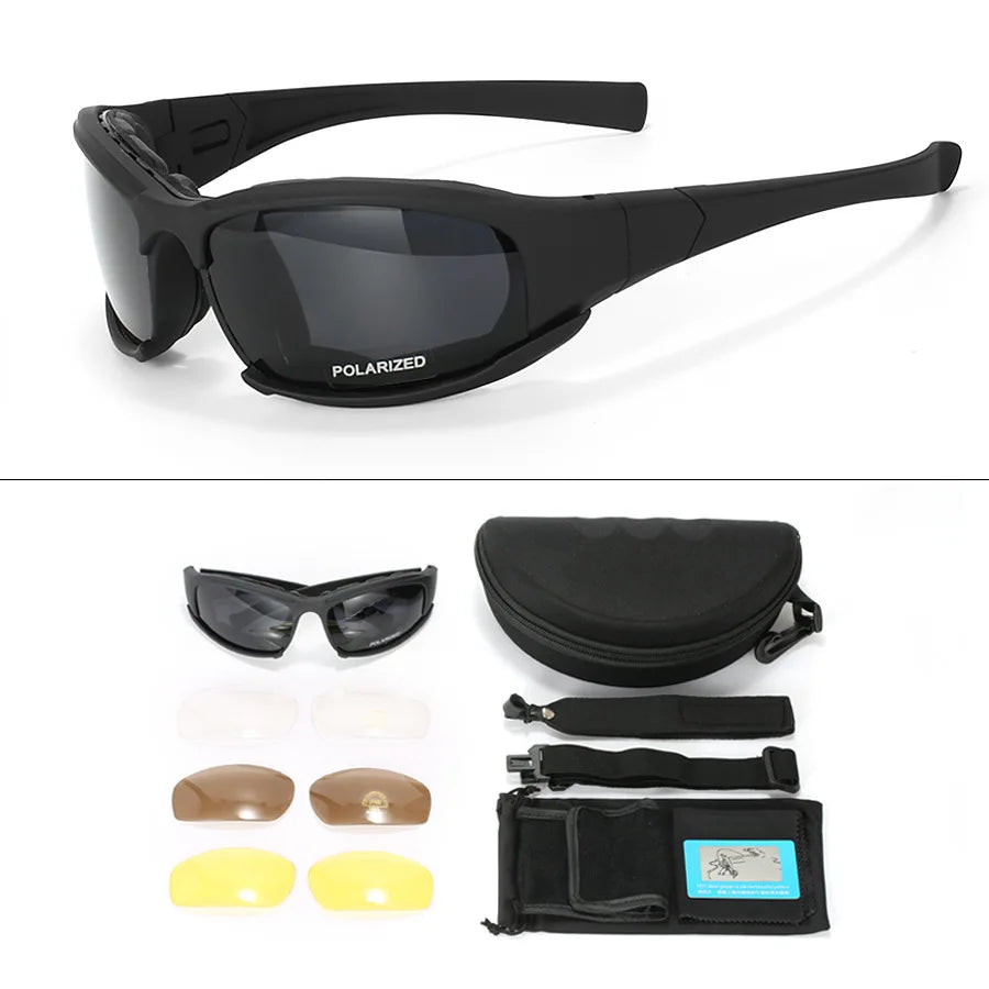 Elevate Your Outdoor Experience with the 2025 Polarized Tactical Goggles - Four Interchangeable Lenses for Ultimate Windproof and Dustproof Protection!