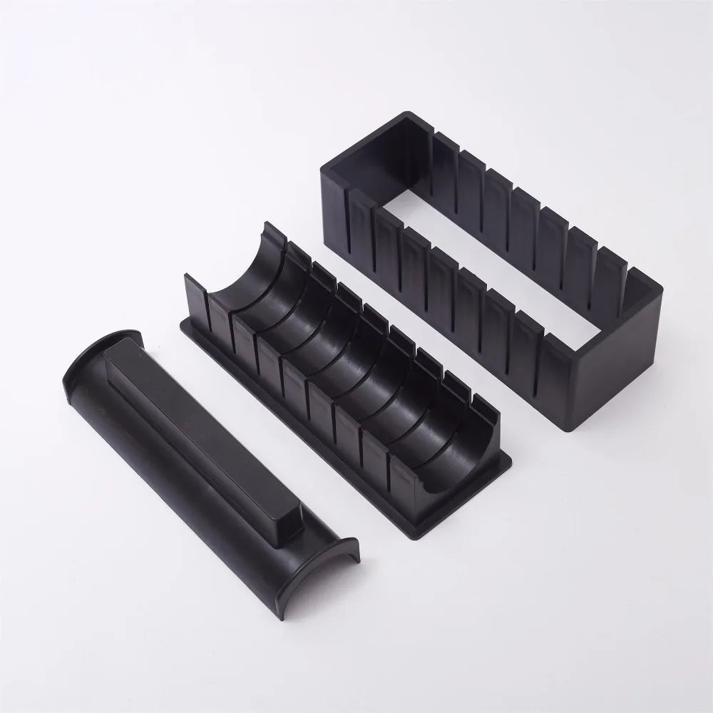 Create Stunning Sushi at Home with the Japanese Sushi Maker Set - 3-Piece Kit Featuring Shape Molds and Essential Kitchen Accessories