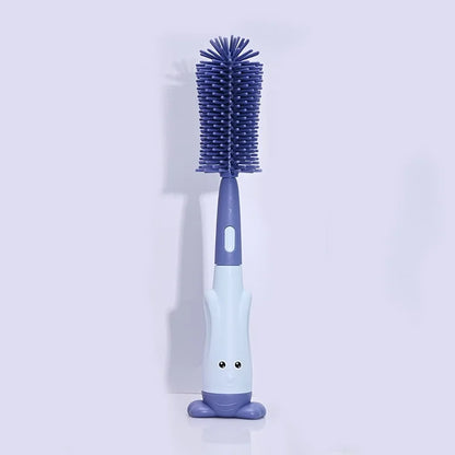 Effortless Cleaning with the 3-in-1 Multifunctional Silicone Baby Bottle and Cup Brush Set - Includes Nipple and Straw Tools