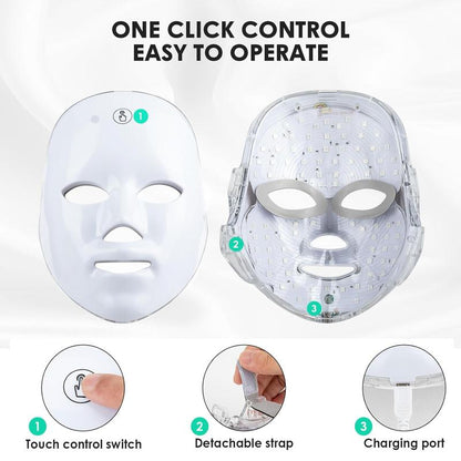 7 Color LED Beauty Mask, Facial Mask, LED Face Mask Comfort Skin Care Mask, Skincare Face Tool, Ideal Gift for Women, Birthday Gifts