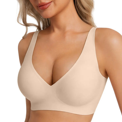 Elevate Your Comfort: EOJN Wireless Deep V Bralettes - Seamless Push-Up Bras for Everyday Elegance