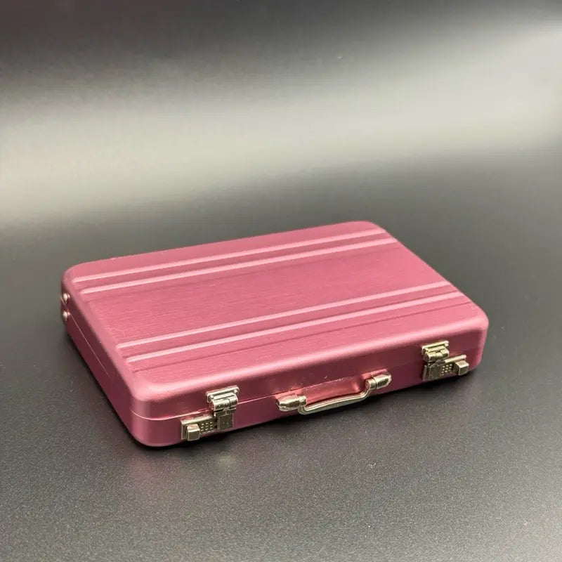 Mini Pink Briefcase - Pocket Suitcase Wallet for Cards (+ 1 Bonus Excuse Card Included)