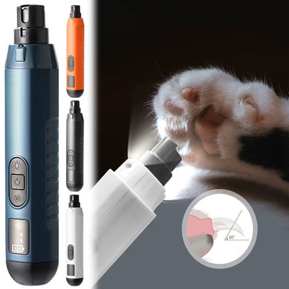 Enhanced 5-Speed Electric Dog Nail Grinder with LED Lights - Quiet Pet Nail Trimming and Grooming Tool